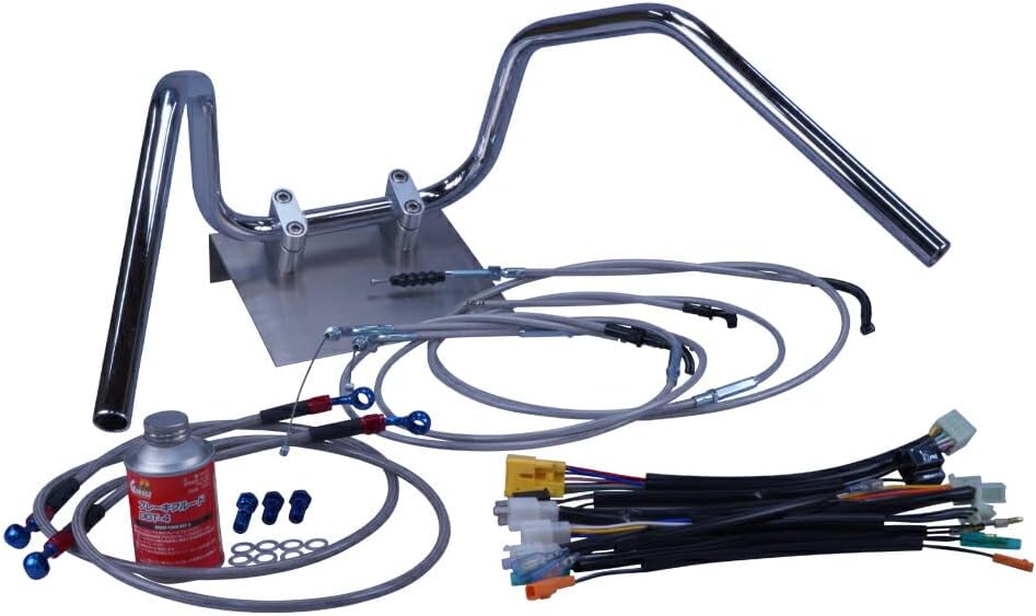 【専用出品】自作フレキシブルフィールドバー 2本 滑り止めチューブ2本付き XV250 ビラーゴ アップハンドル セット 88-92 6ベント アップ